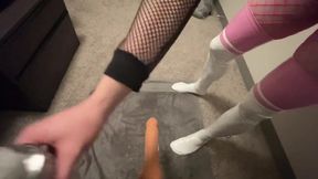 Cute Trans Sissy Ass Destroyed Dildo Ride Cum Gush Leak
