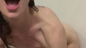 Thick Dildo In Shower Fun!