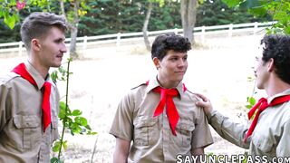 Grey Gold offers his ass to his scoutmasters to earn the badge