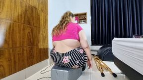 BBW sitting on slave's face while chatting on the phone CAM FULL HD CLIP 3