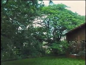 Juicy blonde t-girl Renata Davila bangs her cock-loving boyfriend behind the mansion