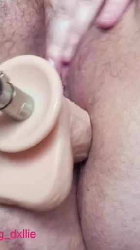 Getting Anally Fucked by This Hot Dildo on My Fuck Machine... It Feels so Good, Even When It Slips Out