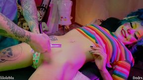 clown girl gets pussy stapled, ass fucked