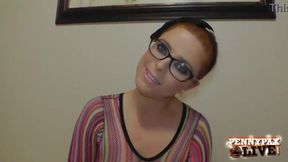 Red-haired beauty Penny Pax gags on big thick dick