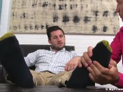 Alex Gray has his feet licked by his obedient boyfriend
