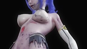 Animated Girl With Pigtails Gives A Blowjob To A Zombie