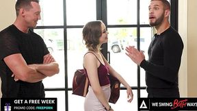 Bi Babe Aliya Brynn Gets Spit-Roasted by Two Hung Studs in Sizzling Threesome Fuck Fest