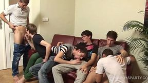 Intense Bareback Gangbang Orgy with Horny Twinks