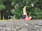 I had high intensity sex training with a fuck buddy in a park near the Tokyo Olympic venue!③【Spanked