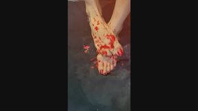 Sexy Pinay Feet with Long Toes Getting Candle Wax