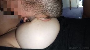 My husband makes very rich sounds when he sucks on my big tits and hard nipples, good breastfeeding