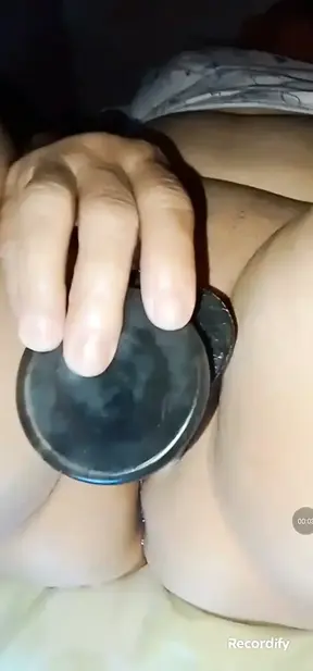 Double Dildo Action While Eating Pussy
