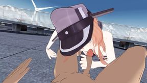 A classmate caressed the dick while we were having breakfast on the roof and let her little tender tits be examined
