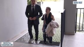 Estate agent fucks young wife hard during house viewing while her cuckold husband is at work!