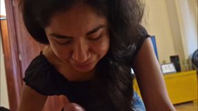 Stepsister teases her stepfather to play
