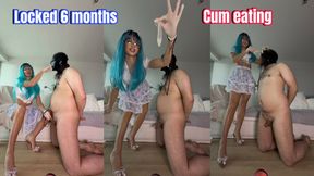 Orgasm after half a year + feeding with his own cum - CZECH language