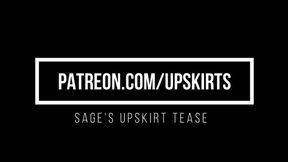 Sage White Panty Upskirt Tease