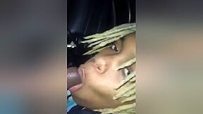 Barely Legal In Ebony Slut Gives A Lovey Car Bj