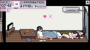 ApartmentStory [PornPlay Hentai game] Ep.4 this married woman is cheating while her husband is resting in the same room