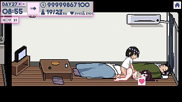 ApartmentStory [PornPlay Hentai game] Ep.4 this married woman is cheating while her husband is resting in the same room