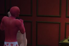 Seductive vampire draws essence from her unwitting prey during their nocturnal meeting