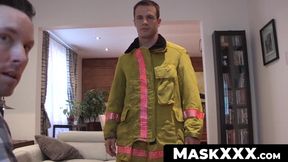MaskXXX.com - Hunky fireman's slow strip and cock wanking session