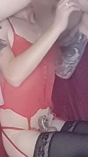 Anal Loving Sissy in Red Heels