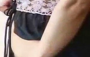 Asian Tiger Lilly teasing outdoors in her stockings