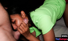 Sexy big tits Asian teen Jasmin gets fucked in doggystyle after hot blowjob