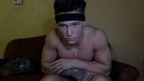 Muscular Jock Strips and Plays with Ass