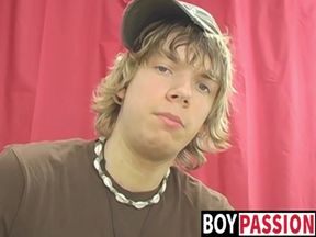 Interviewed young twink Chris Martinson masturbates and cums