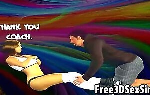 Tasty 3d cartoon brunette getting her pussy pounded