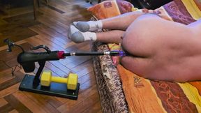 Ass fucking with fuck machine