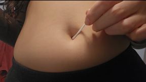 Belly button fingering with swabs and fingers