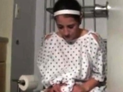 College girl getting enema and masturbates