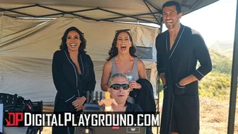Military themed Project X BTS with busty pornstars in uniform threesomes