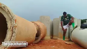 All sweaty after the game, I went to the construction site to have a quickie