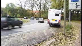 Dark beauty devours crisp vanilla shaft