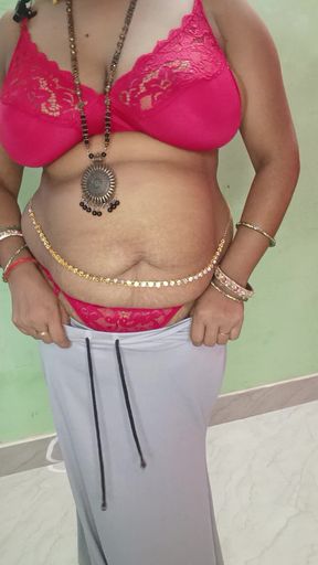 Indian Wife in Wedding Saree Dance Nude Dance Clear Voice in Hindi