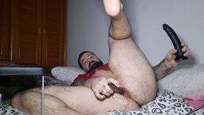 Hairy Ass Double Dildo