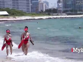 Lifeguards On Duty Rescue Me Into Reverse Cowgirl