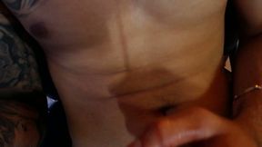 Latino Muscular Tattooed Guy Jerks Off Till Completion
