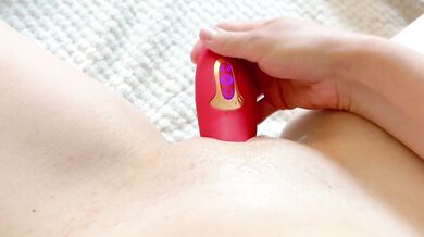 Extreme clit suction solo session makes her cum hard trembling