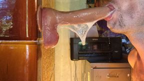 Sloppy Saliva Deepthroat against the Wall