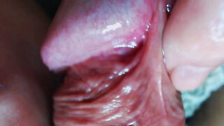 Close-up masturbation with oil, very close