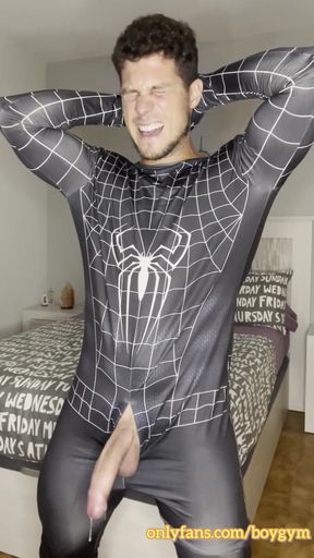 Big Load with No Hands! Spiderman Outfit