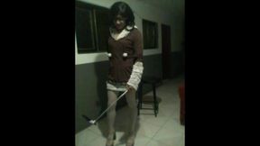 Joselynne Crossdresser Xmas Outfit In Living Room House