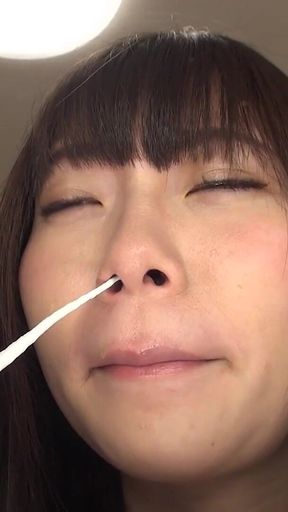 Nose Wide Open. Snot Dripping. She Sneezes and Tears on Your Face POV.