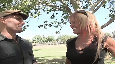 Blonde soccer milf makes her cuckold hubby watch