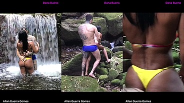 Em um passeio ao meio da floresta com rios e cachoeiras Dana Bueno e o lutador de MMA Allan Guerra Gomes tem momentos de puro prazer sexo e carinho ( Completo no X vídeos Red)